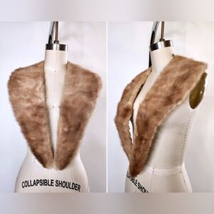 Vintage Mink Fur Collar Shawl Mid Century Blonde Light Brown Mink Fur 30s 40s 50